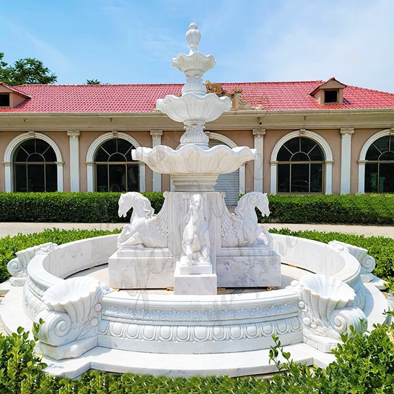 marble horse fountain for garden