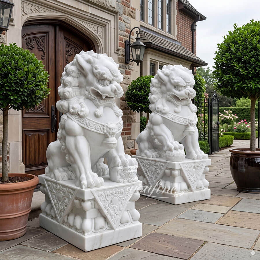 Chinese guardian lion foo dog sculpture