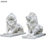 lion statue for home entrance in white