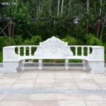 marble garden bench in square
