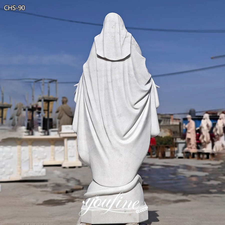 the back of marble mary statue