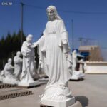 the right of marble mary statue