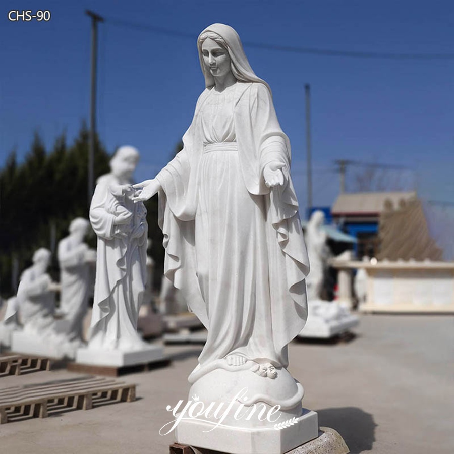 the right of marble mary statue