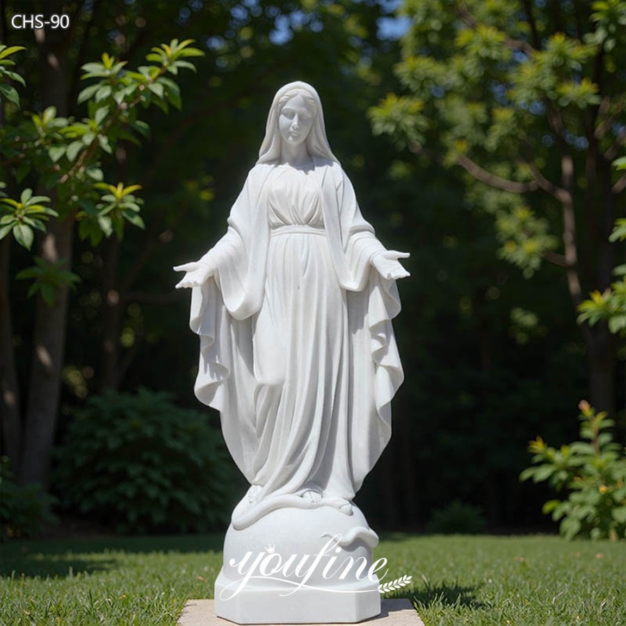 marble mary statue standing at outdoor