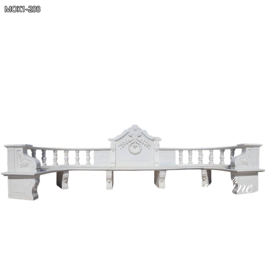 white marble garden bench