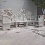 marble garden bench front