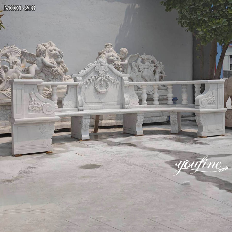 marble garden bench front
