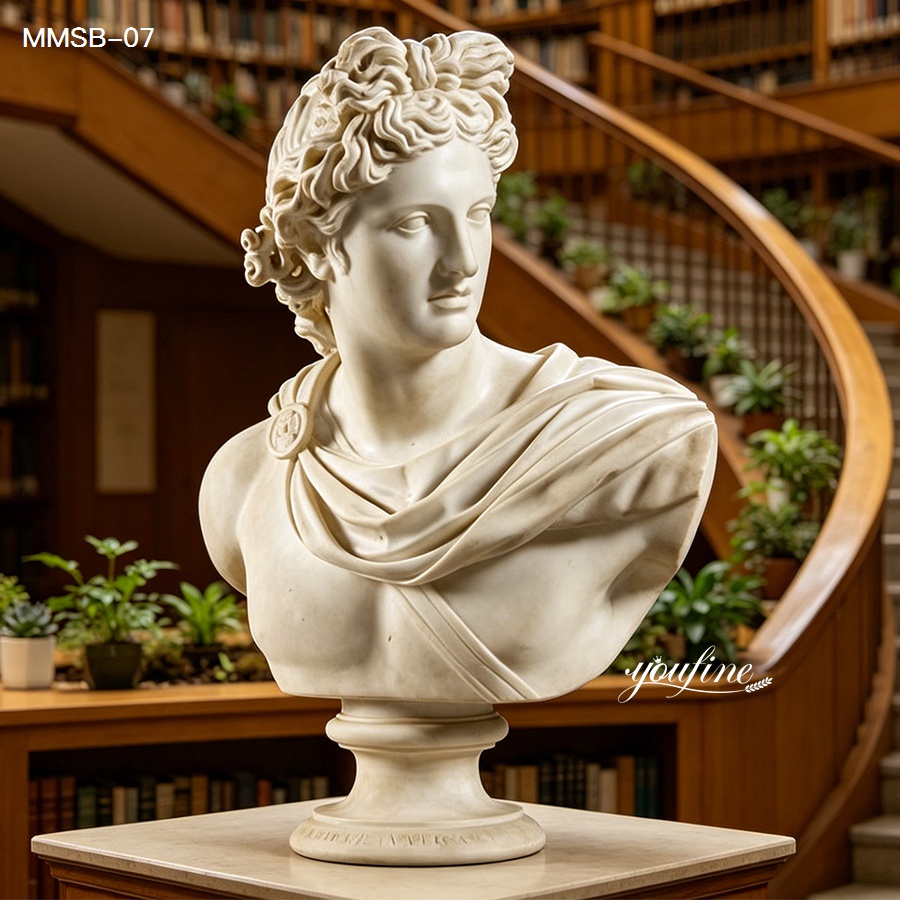 Classic Apollo Head Sculpture for Library