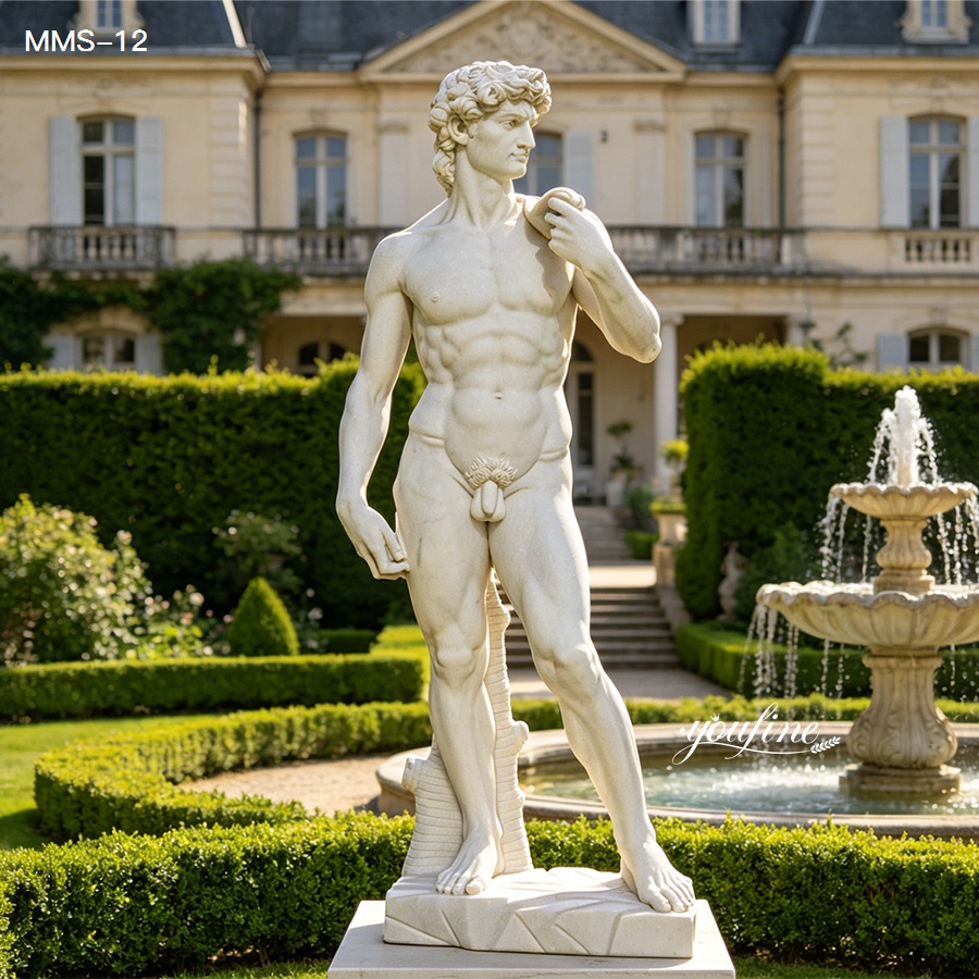 High‑grade marble David statue for European style courtyard