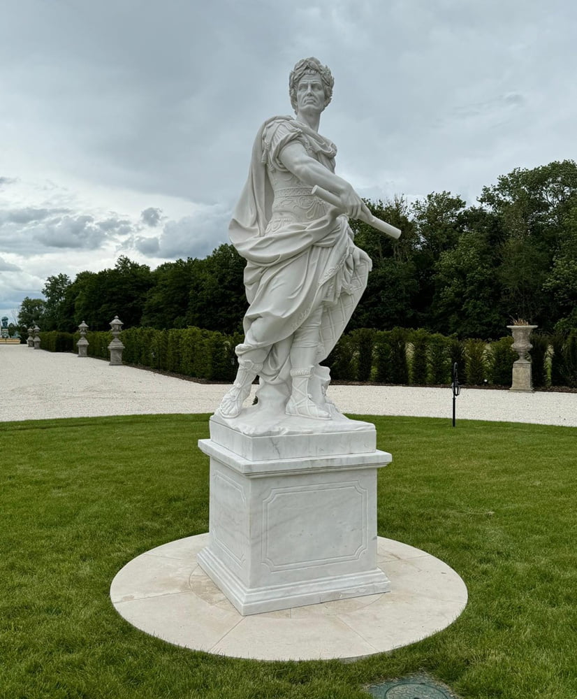 Classical Julius Caesar Marble Garden Statue