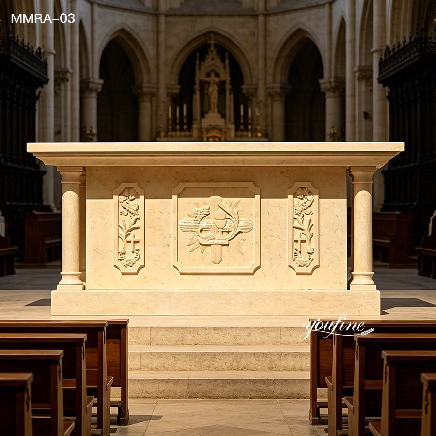 Traditional Marble Catholic Altar Table for Church Worship Space