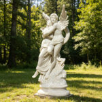 Outdoor Cupid and Psyche marble sculpture