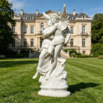 Romantic Cupid and Psyche Marble Sculpture