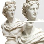 Detailed Apollo statue head for indoor decoration