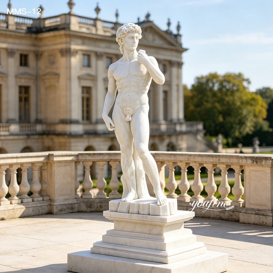 Classic white marble David statue for luxury villa decoration