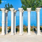 Classic European white marble column for private estate decoration
