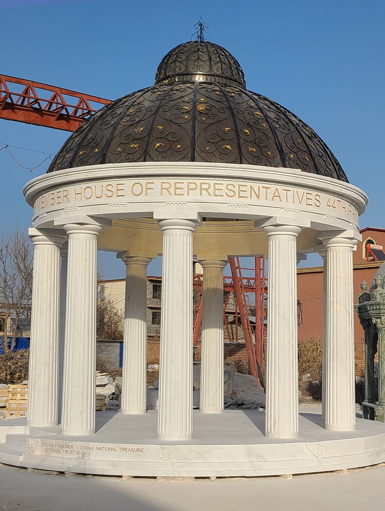 Grand Circular White Marble Gazebo