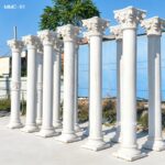 Premium solid white marble columns for park and estate decoration