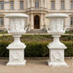 Large marble plant pot outdoor