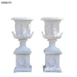 The white of large marble plant pot