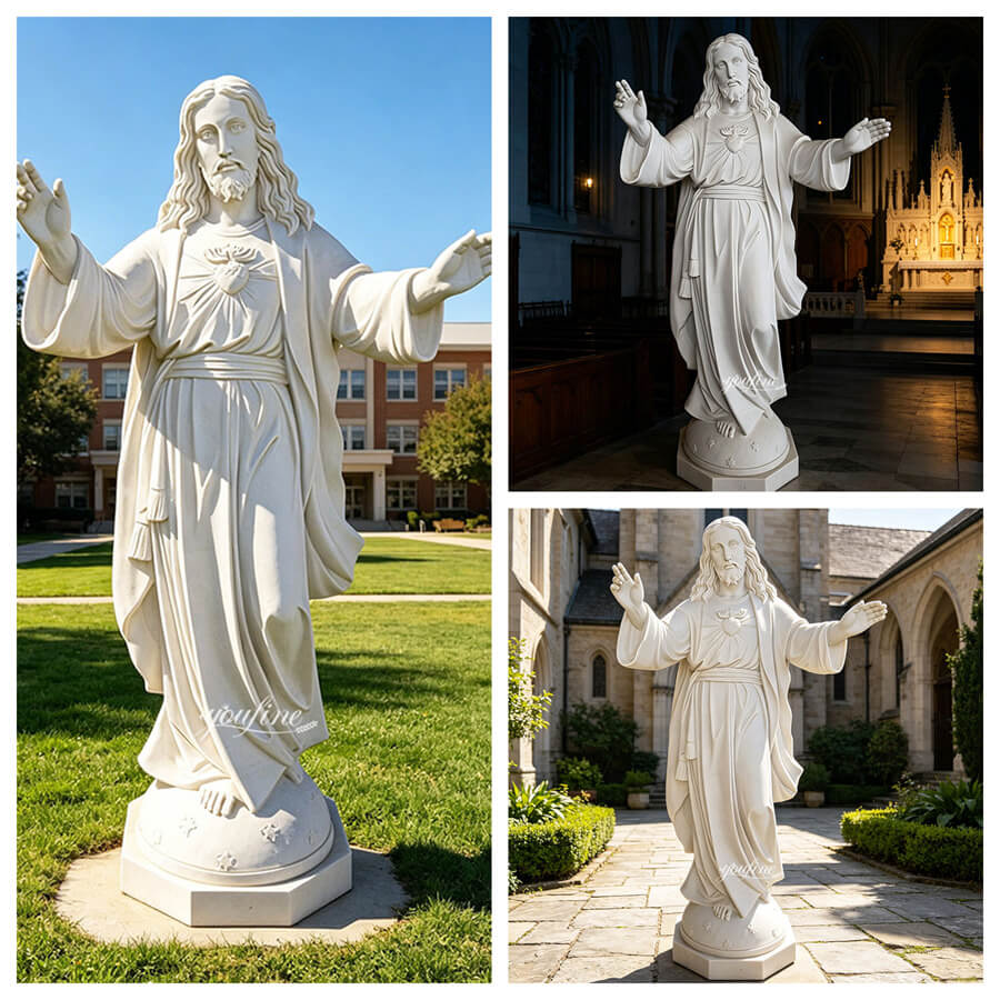 Ideal placement of the marble Jesus statue
