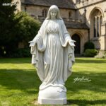 premium marble virgin mary statue, life size blessed mary sculpture, church garden statue