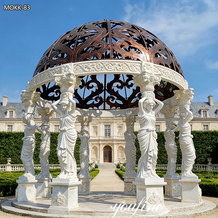 The front of round garden gazebos