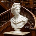 Classic White Marble Apollo Statue Bust