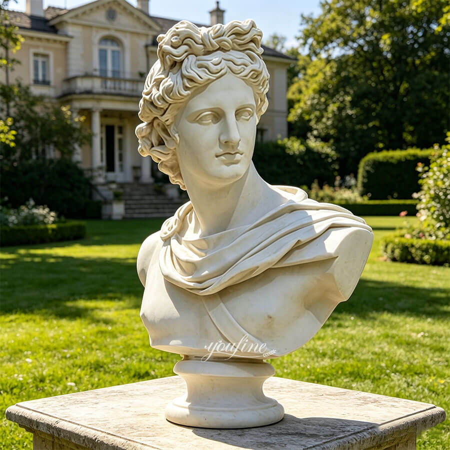 Apollo marble bust for luxury garden