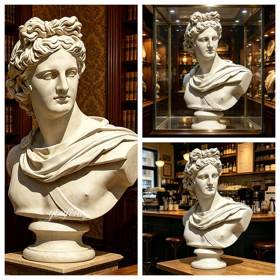 Apollo marble bust for various applications