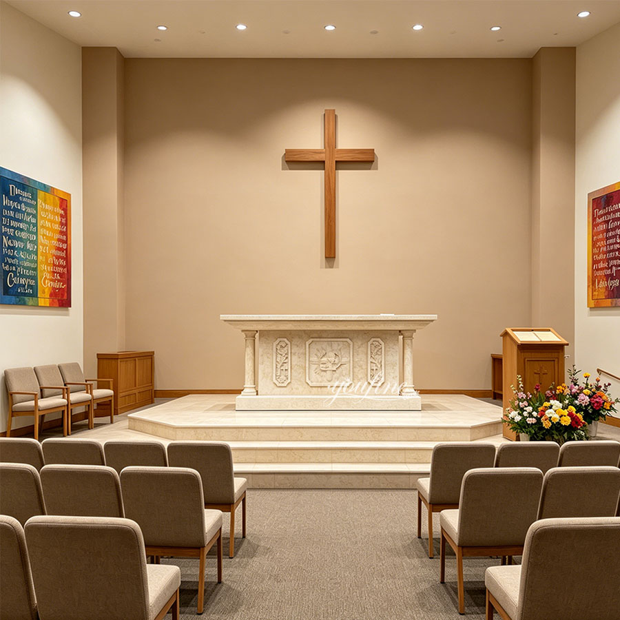 natural marble catholic church altar