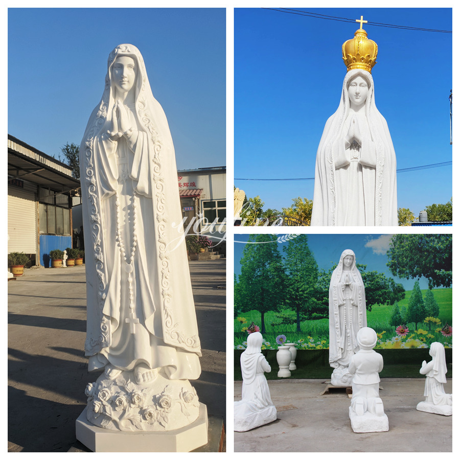 Different designs of the Fatima marble statue