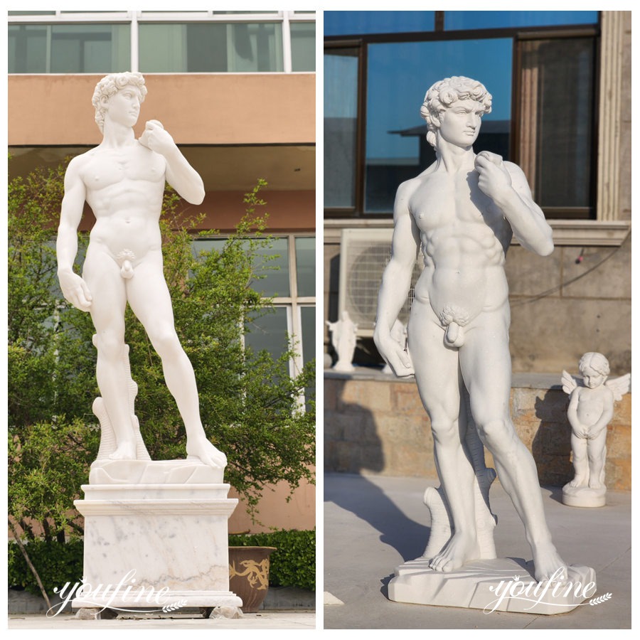 marble david statue at different locations