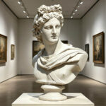 Apollo bust marble statue for exhibition