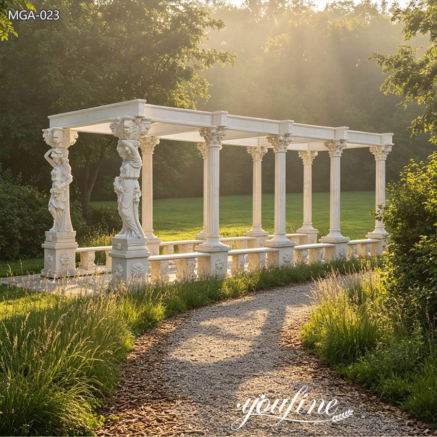 outdoor garden stone gazebo