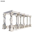 white garden stone gazebo