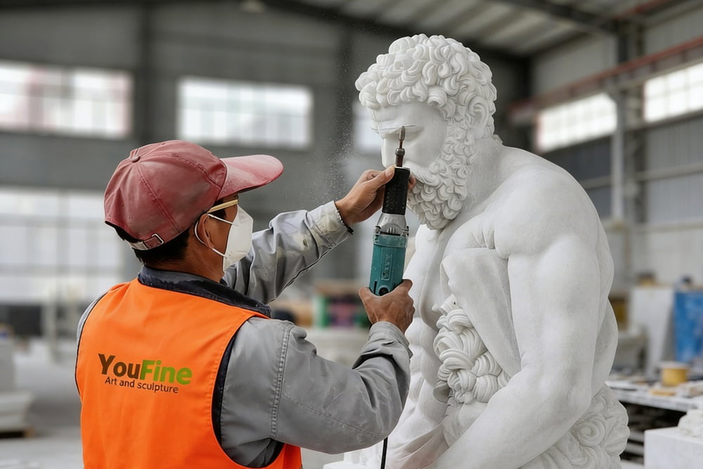 hand carved Marble Human Statue