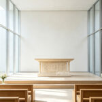 White marble church altar
