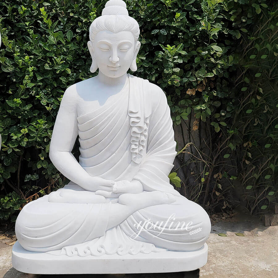 white marble Buddha meditation statue