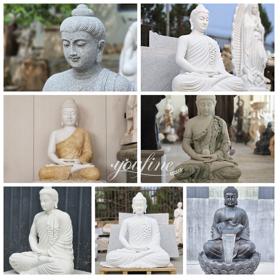 Different sizes and designs of Buddha statue