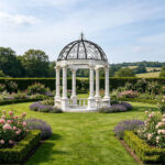 white marble column gazebo for garden