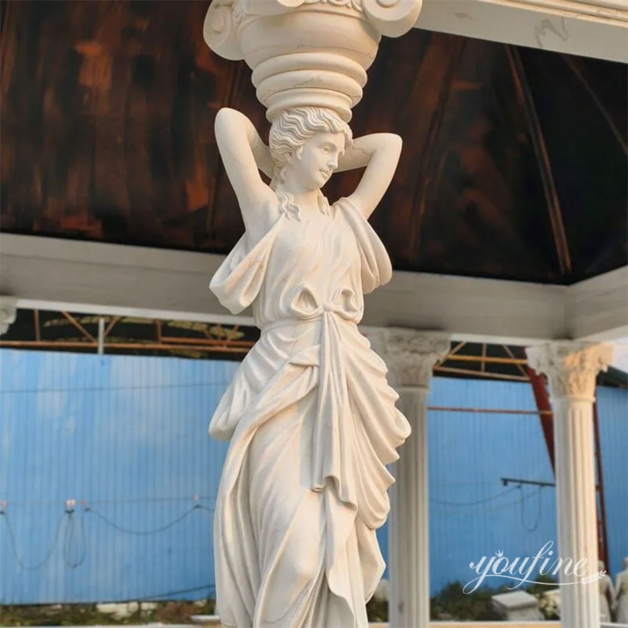 marble gazebo with caryatid columns