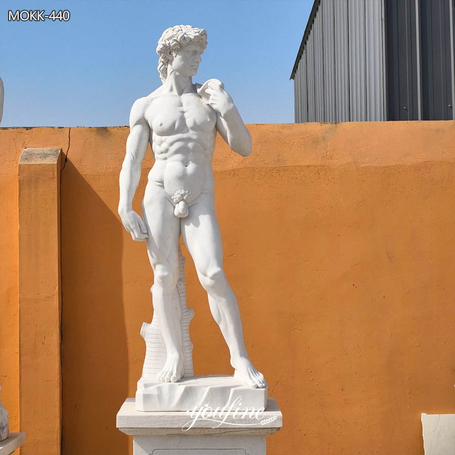 life-size marble david statue realism
