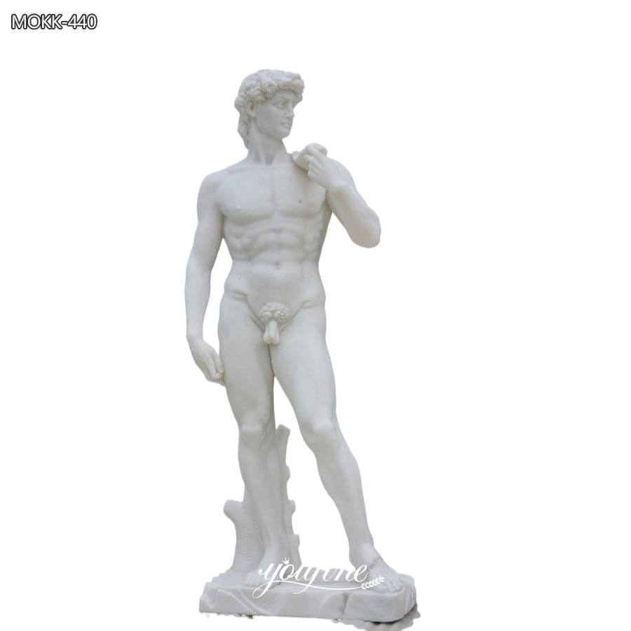 pure white of marble david statue