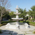 the marble fountain in the garden