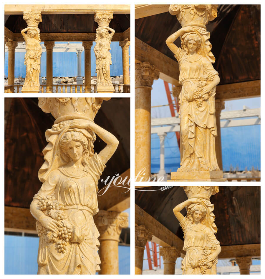 Caryatid columns at the entrance