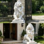 marble lion statue for villa entrance