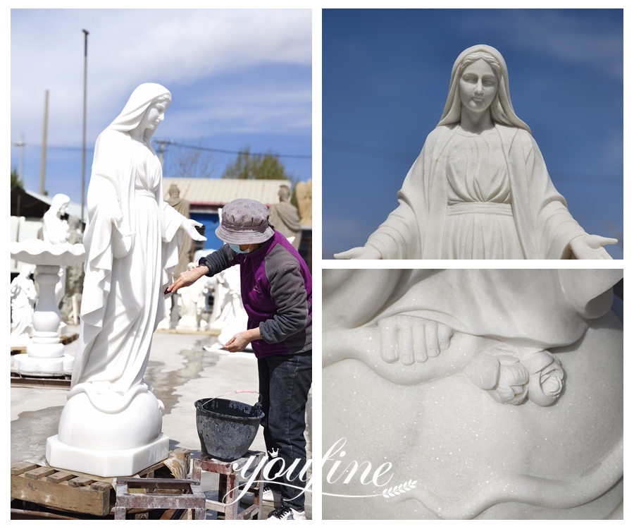 the details of marble mary statue