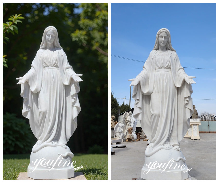 place at the marble mary statue in different location