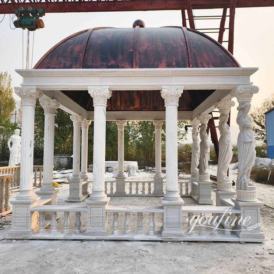 square marble gazebo for garden